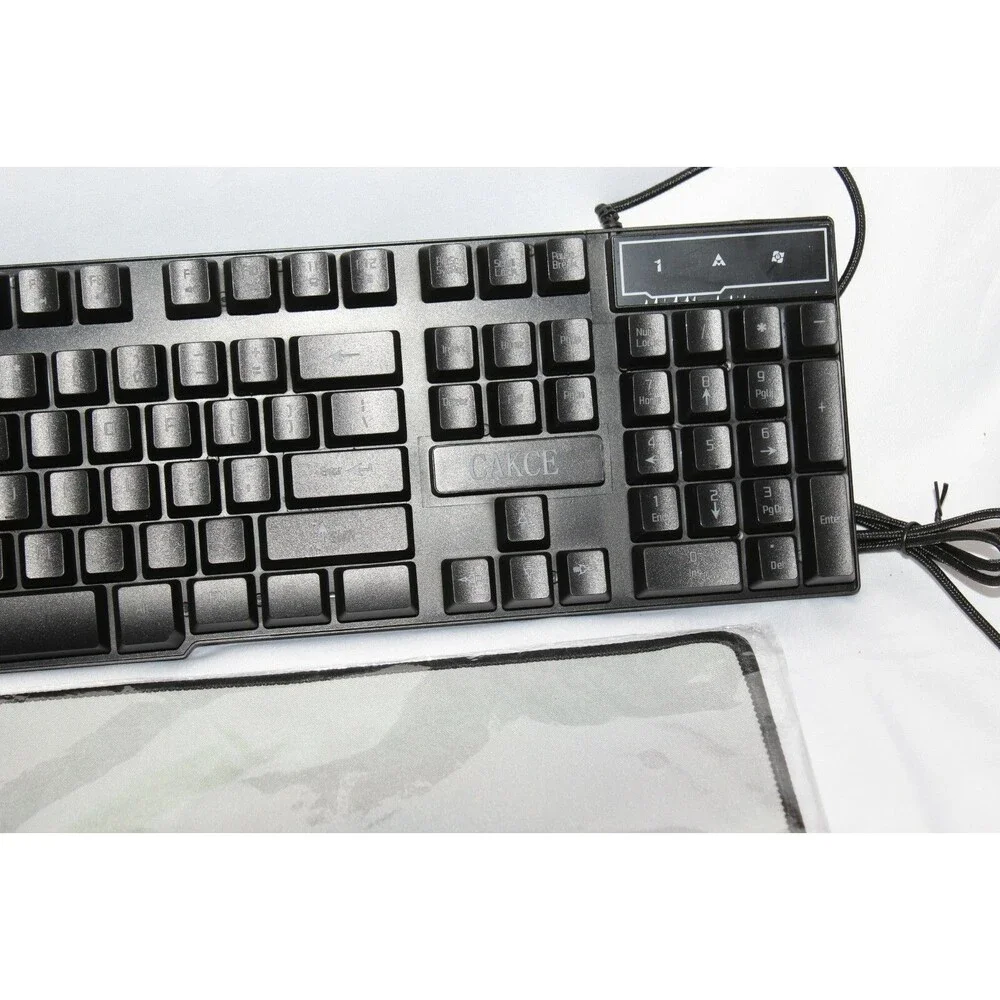 Computer Desktop Gaming Keyboard and Pad Led Light Backlit Colorful Black NEW